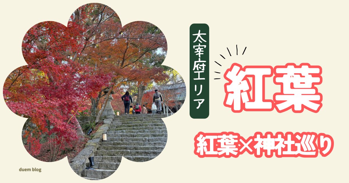 duem_m's tweet photo. 【2026年】福岡旅行を検討中の方へ🍁 11月末〜太宰府の紅葉が見頃です！

🍁 太宰府の紅葉スポット
✅太宰府天満宮・光明禅寺・竈門神社 3スポット
✅定番から穴場までめぐるコースを紹介
✅アクセスや見頃時期もまとめてチェック！
詳しくは👇
https://t.co/x90TPXL7wy

🍜 福岡グルメ
✅ 地元民が友達に教える本当においしい店7選
✅ 観光の合間に立ち寄りたい名店ばかり
✅ 定番から地元の人気店まで幅広く紹介
詳しくは👇
https://t.co/DSmtGXRfI4

#福岡旅行 #太宰府 #紅葉 #福岡グルメ #福岡観光