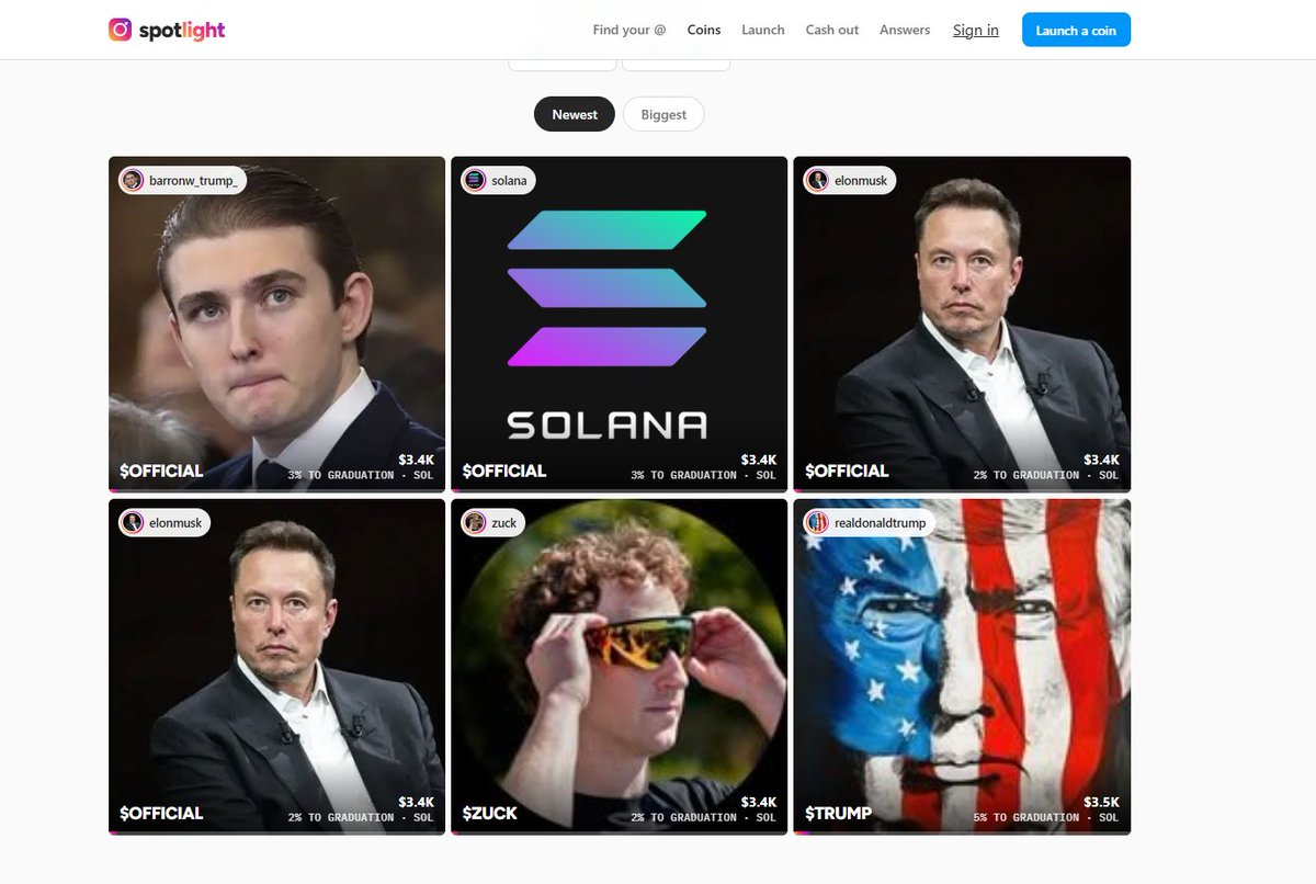 SpotlightOnSOL's tweet photo. 6 coins launched through Spotlight already. 

People are using it, and every new launch puts another Instagram @ onchain with creator fees waiting for them.

This is how $SPOTLIGHT starts onboarding the next wave of creators to Solana.

8qVSPjCDZ1ufHb7d4uKSSfy68PaXLSacNUFdmHoopump

https://t.co/BFhhPRxEAL