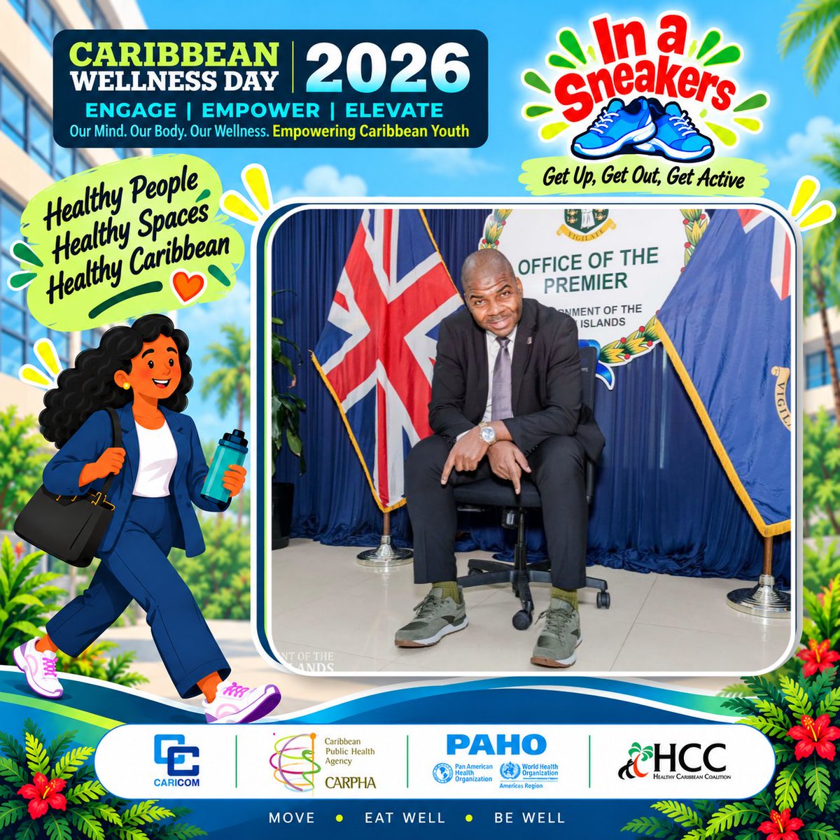 CARPHA1's tweet photo. 👟 That’s a wrap on #CaribbeanSneakerWeek!

Thank you to all the countries, organisations and individuals who joined #InASneakers and made the initiative a success. Every step counted as we got up, got out and got active together!

#CWD2026 #HealthyCaribbean https://t.co/gQuzshkmUn