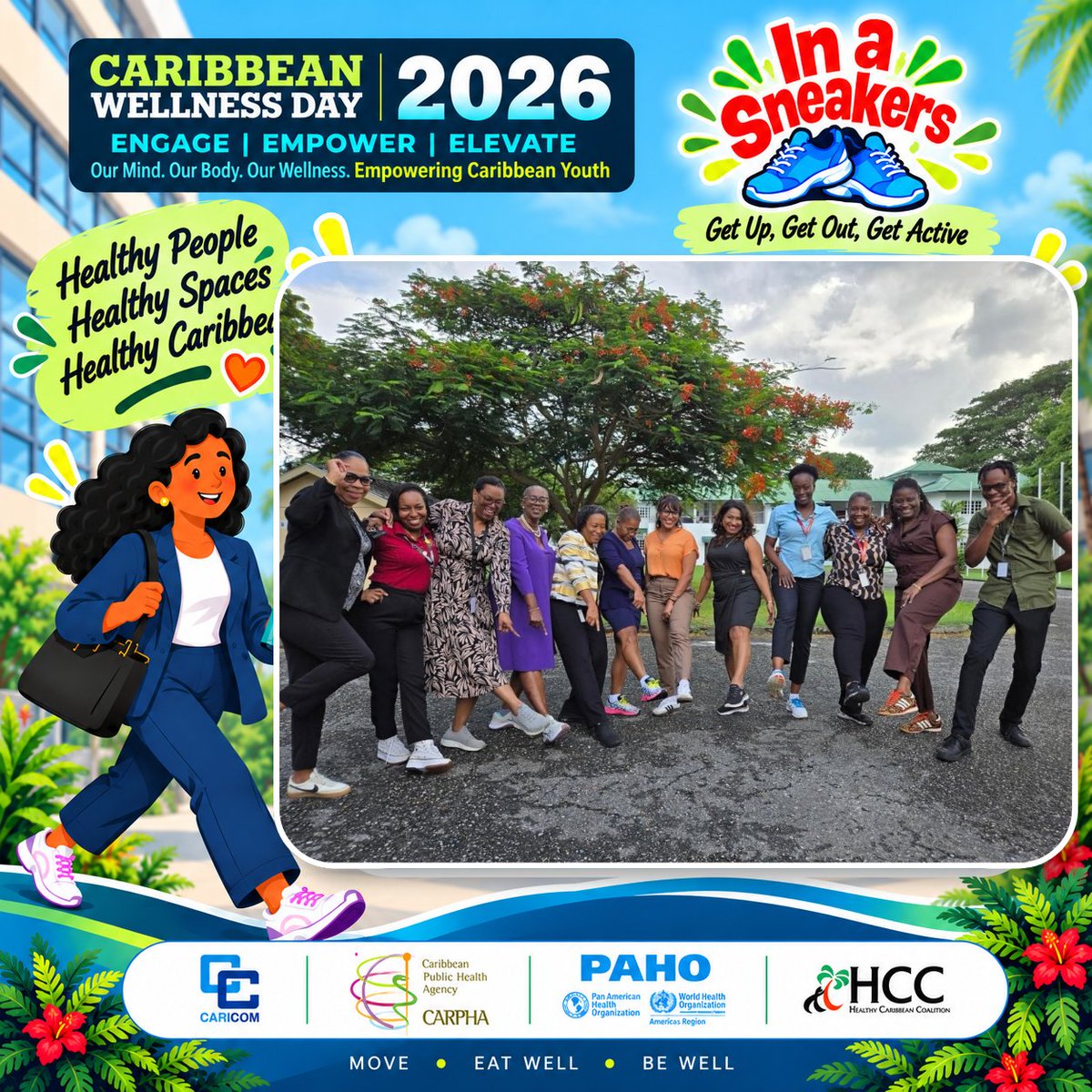 CARPHA1's tweet photo. 👟 That’s a wrap on #CaribbeanSneakerWeek!

Thank you to all the countries, organisations and individuals who joined #InASneakers and made the initiative a success. Every step counted as we got up, got out and got active together!

#CWD2026 #HealthyCaribbean https://t.co/gQuzshkmUn