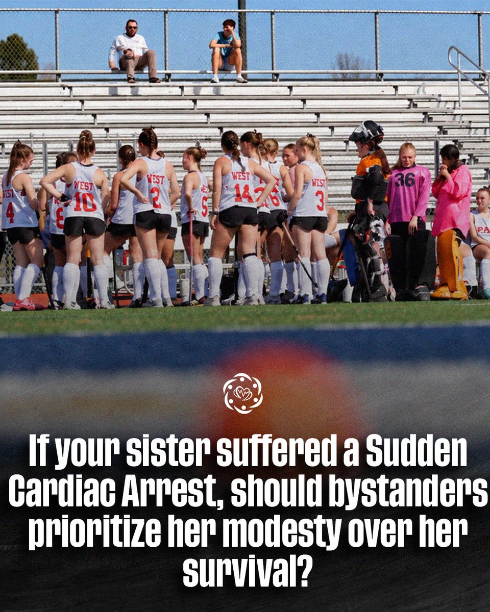 HuddleForHearts's tweet photo. Never let modesty stop CPR.
If it were your loved one, you’d want a bystander to do whatever it takes to save them.
Hesitating during CPR or AED use out of concern for modesty can lead to a tragedy.
Learn CPR - link in our bio.
#HeartHealth #CPR #AEDs #HuddleForHearts https://t.co/U0Q7Uruths