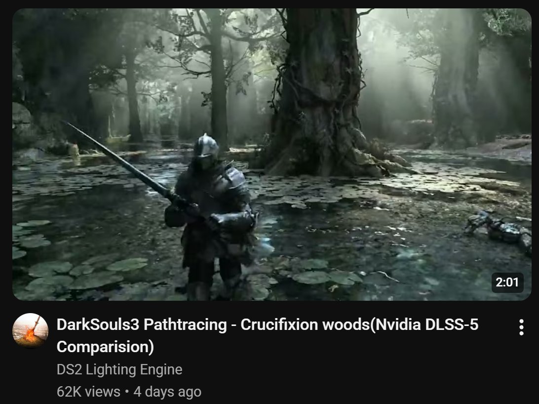 fromsoftserve's tweet photo. sad to say I won't be working on any more DS2LE based stuff. nor will I make a full visual mod using DS3LE when its released. I can't support a platform that would add DLSS 5. Not that it's a big deal since plenty of other great presets exist. But I will take no part. https://t.co/JnDSHhepcU