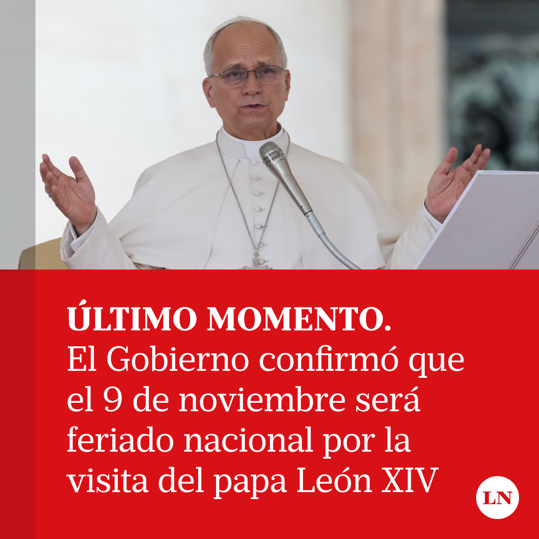 LANACION's tweet photo. El Gobierno confirmó que el 9 de noviembre será feriado nacional por la visita del papa León XIV https://t.co/RGoFVBd4tU https://t.co/PLyhzjC7Uu