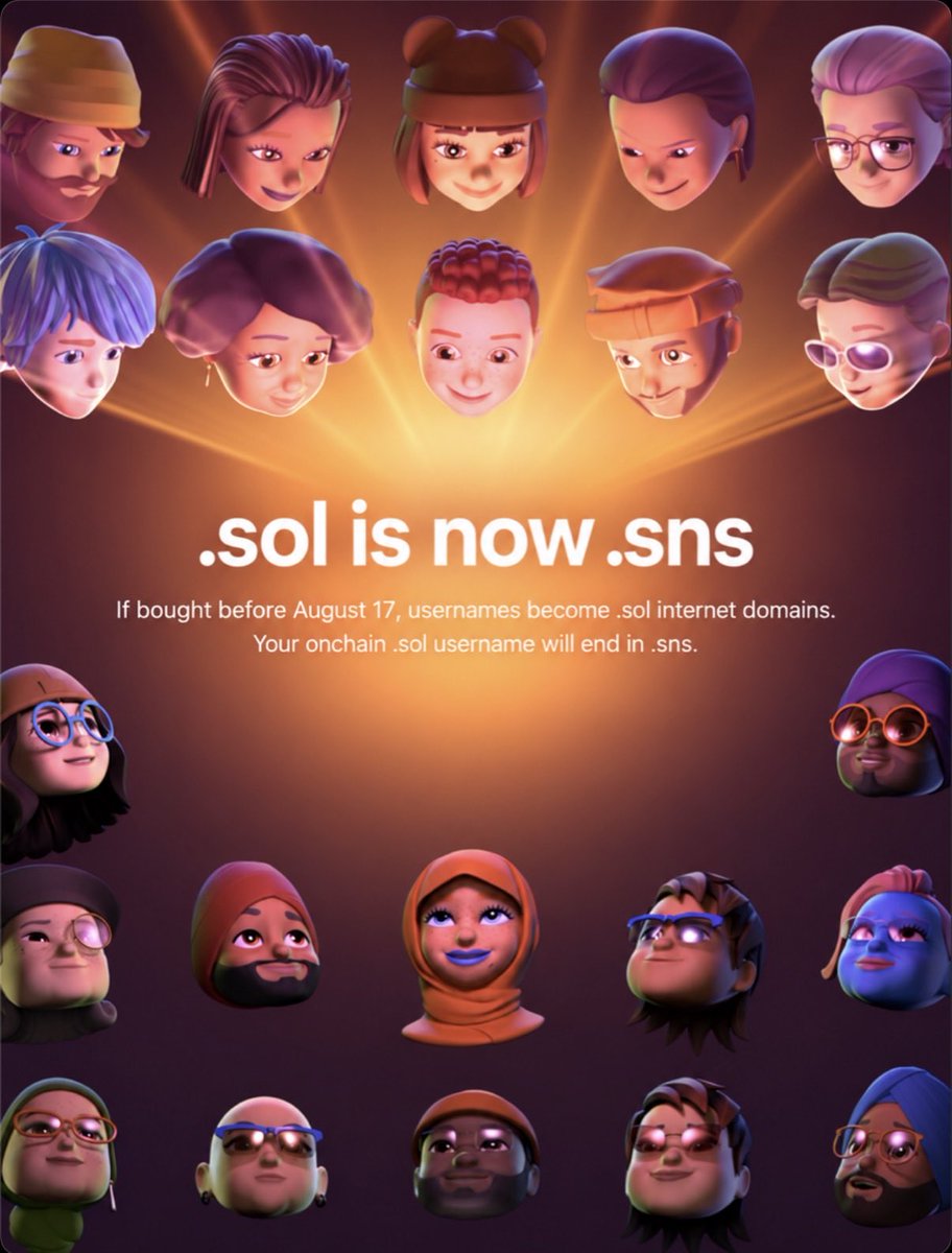 novawallets's tweet photo. If you secured a .sol before August 17, 

your name is upgrading: your onchain username moves to .sns, 

while the matching .sol becomes an internet domain. 

Learn more &amp; check edibility 👇 https://t.co/Ahv2KhXOGv