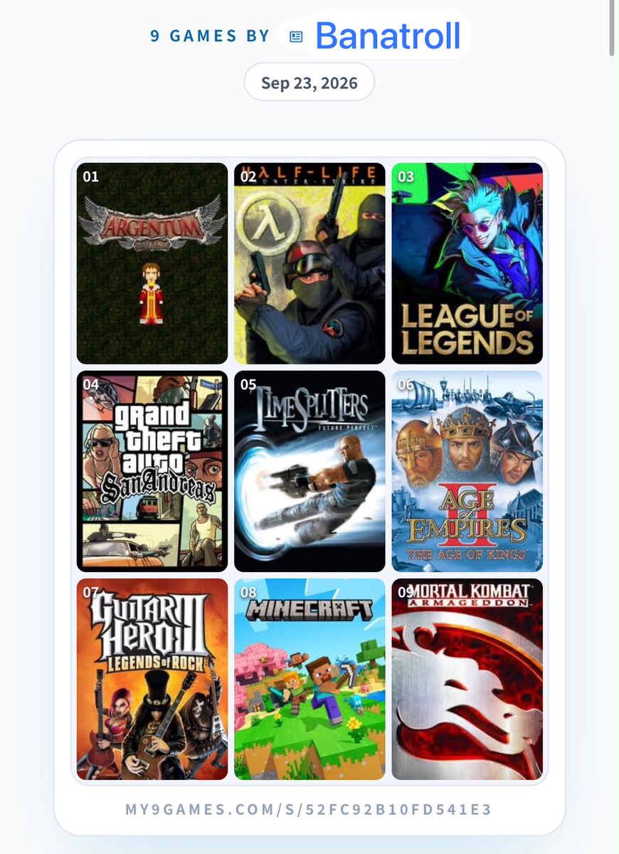 bananirouxd's tweet photo. Reto: Los 9 juegos que me moldean. Opiniones? 🤔 https://t.co/EAYMMKyNN7