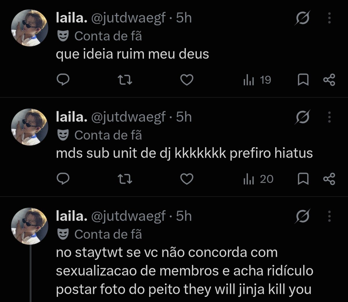 Anitinacrf's tweet photo. que gracinha não ot8 querendo falar alguma coisa né gente ☺️

na próxima ao menos tenta fingir melhor dando um rt nos posts das músicas do Felix pra fingir que gosta dele e não ser tão ridícula falando de changlix (nem vou falar do bc pq ele é só pra porrada msm aparentemente https://t.co/6Bff94HULs
