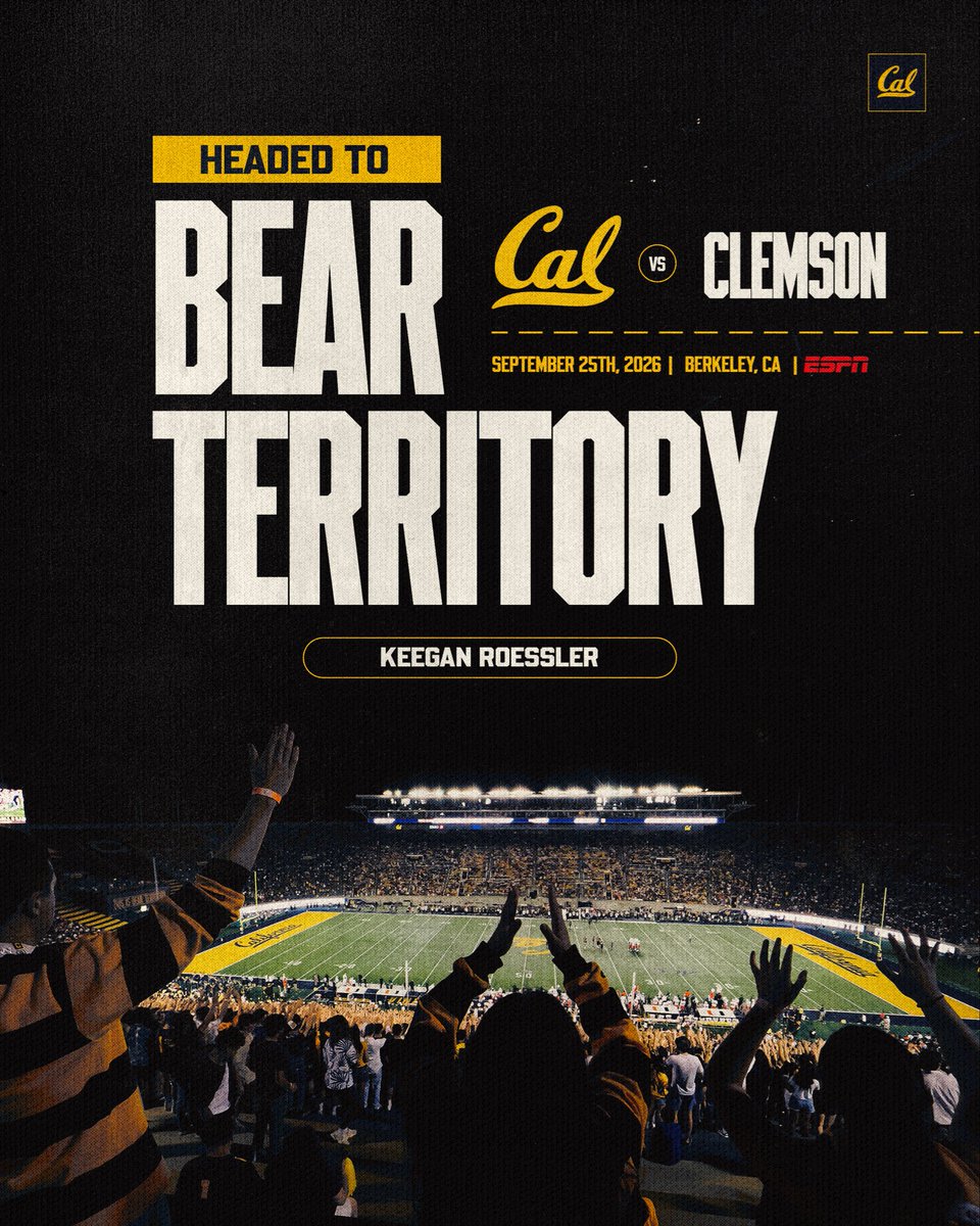 KeeganRoessler's tweet photo. Excited to be headed to UC Berkeley this weekend for Cal vs. Clemson. Thank you @CalFootball for the opportunity! Go Bears! 🐻

@GregBiggins @BlairAngulo @Andrew_Ivins @BrandonHuffman 
@MWcherrington
@A_to_the_Y
@TheUCReport
@SB_DonsFootball 
 #GoBears https://t.co/xi942aRZd5