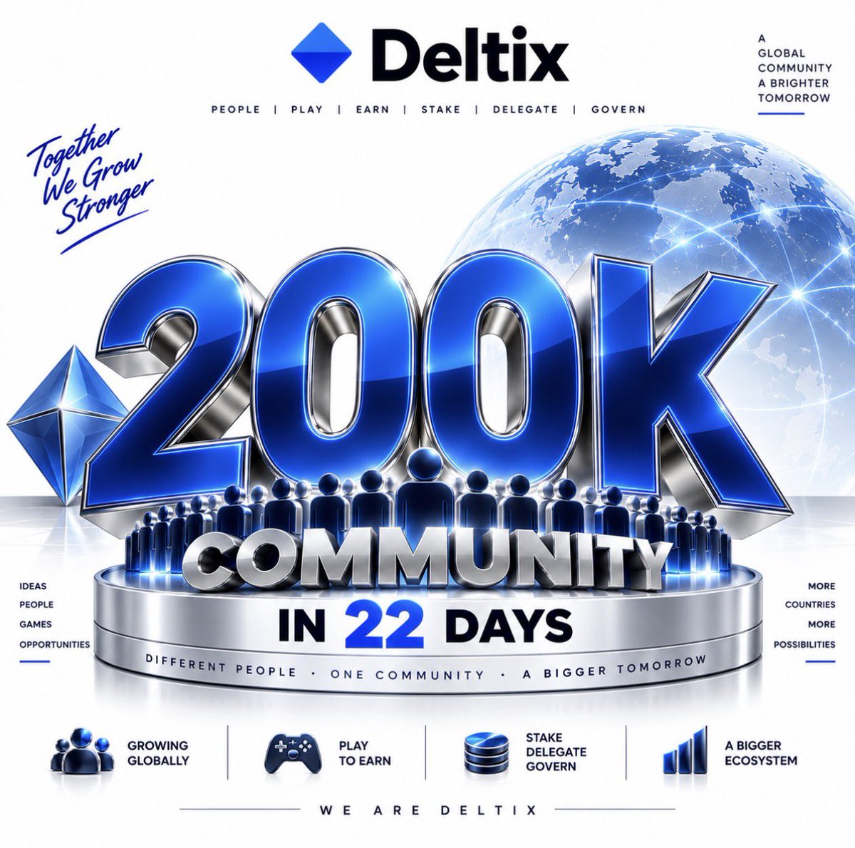 DeltixOfficial's tweet photo. 🚨 FROM ZERO TO 200,000 — IN 22 DAYS.

No years.

No months.

22 DAYS. 🔥

🌍 200,000 people are now part of the growing Deltix community.

And we’re building an ecosystem designed to give that community more ways to participate.

⚡ ENERGY
🎮 GAMES
🏆 GLOBAL LEADERBOARDS
🛡️ RANKS & SHIELDS
🎨 COLORS & SKINS
♾️ UNLIMITED DIRECT REFERRALS
💎 STAKE • DELEGATE • GOVERN

Today we’re celebrating 200K.

Tomorrow?

WE KEEP BUILDING.

Different people.
Different countries.
ONE DELTIX COMMUNITY. 🌎

WE ARE DELTIX. ◆

#DLTX #Deltix #DeltixNetwork #DeltixEnergy #区块链 #加密货币 #数字货币 #数字资产 #去中心化 #区块链技术 #加密社区 #Web3 #全球社区