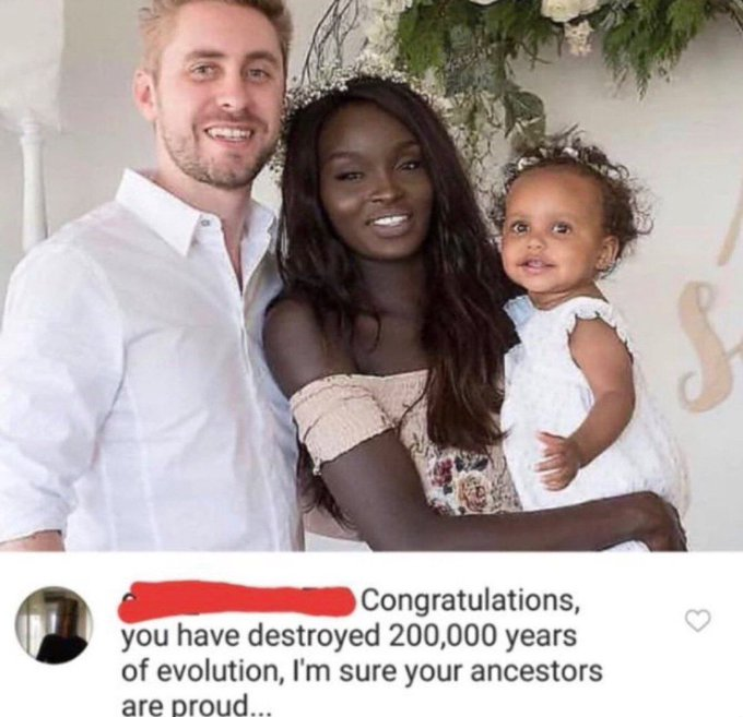 DonnyServusDei's tweet photo. ⬜️ + ⬛️ = 🟫🤮🤮🤮

Race mixing is a sin. https://t.co/7HRlsef5hz