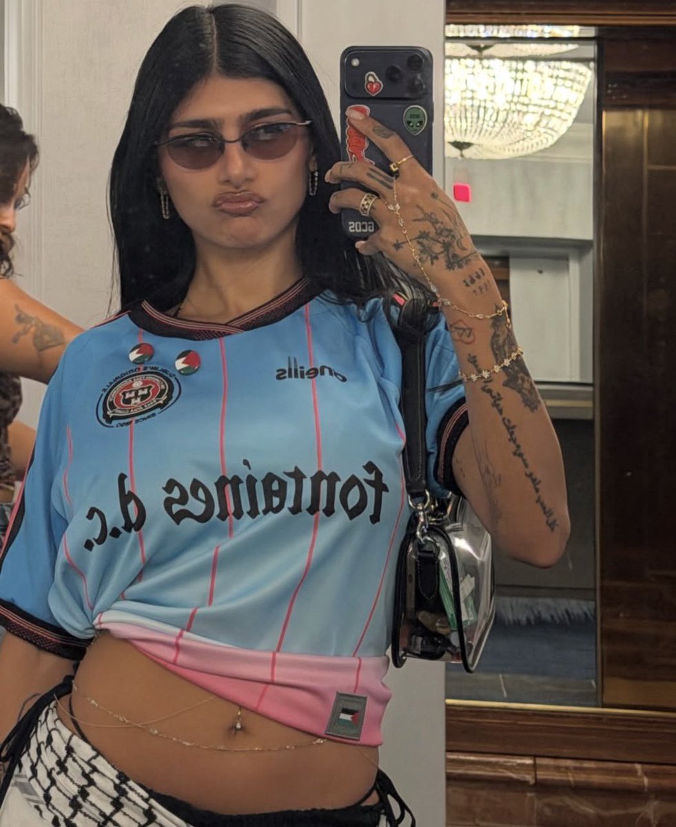 bfcdublin's tweet photo. Big shout out to @miakhalifa in our FDC collab shirt along with 🇵🇸 badge 🔥👏🏻 https://t.co/rEqt779C9R