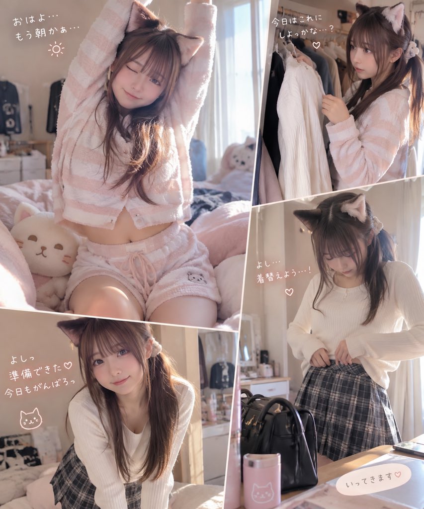 mimi100to0's tweet photo. おはよ〜🐱💕
まだベッドから出たくないミミです…🥱
あと5分だけゴロゴロしてもいい？

今日もゆる〜くがんばろっ☀️
おはようの「いいね♡」待ってるね🐾

#おはよう #AI美女 #猫耳女子 #ミミちゃん #朝のミミ https://t.co/qFU0eGiIx1