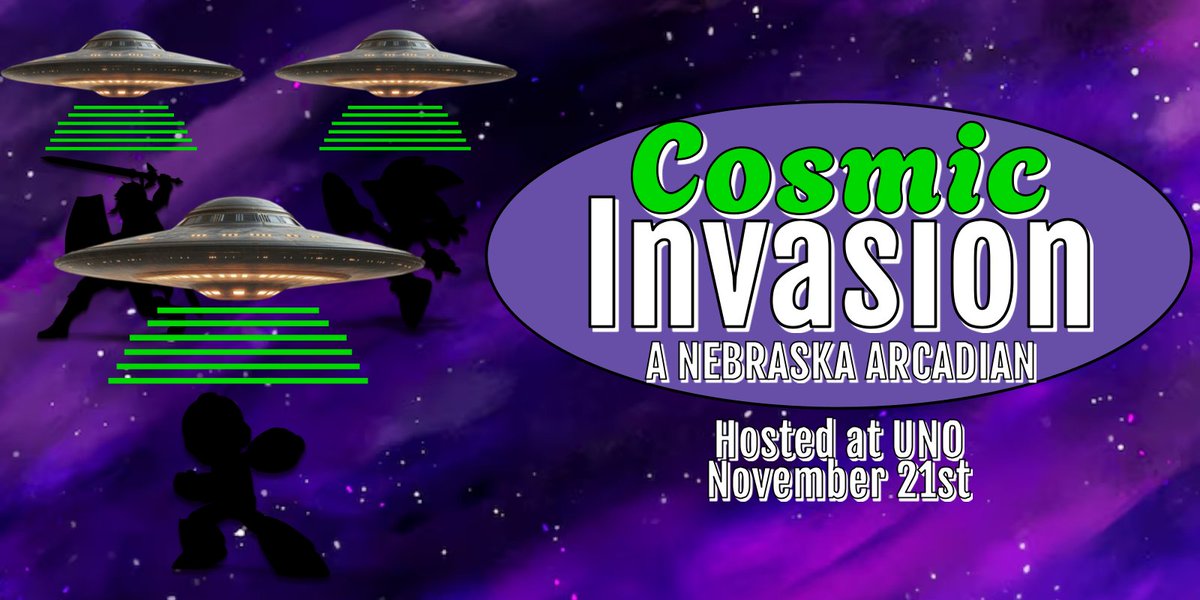 hindsight_ne's tweet photo. 👽 It's that time again! Another Nebraska Arcadian is finally upon us! And this time... there will be an invasion! South Dakota is joining the battle! 

🚀 Once again, we'll be at UNO in the Fishbowl, as well as the return of big brother doubles! Plus, entry is only $10! https://t.co/MMkNr6z9X9