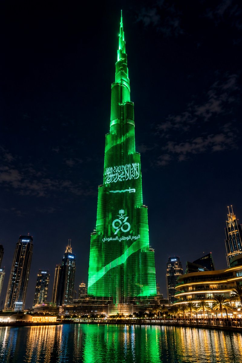 PatriOot_24's tweet photo. برج خليفة في مدينة دبي بالإمارات يتوشح بعلم المملكة العربية السعودية بمناسبة باليوم الوطني السعودي

🇸🇦♥️🇦🇪

#اليوم_الوطني_السعودي_٩٦ https://t.co/EKcgEB6MyF