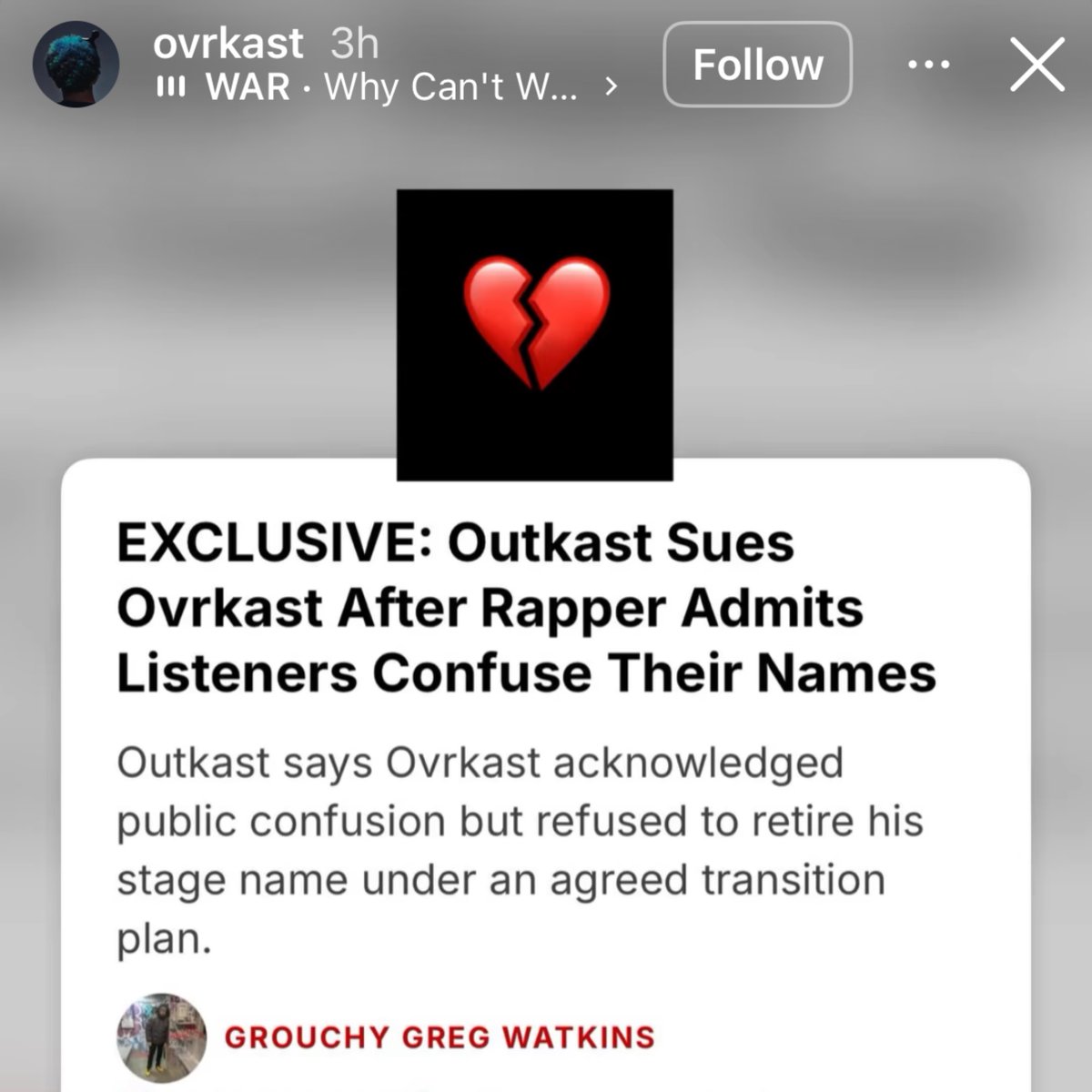 TheThizzler's tweet photo. Outkast is suing Oakland rapper/producer Ovrkast. over similar name, claiming it confuses fans https://t.co/QqAs4PKQ8j