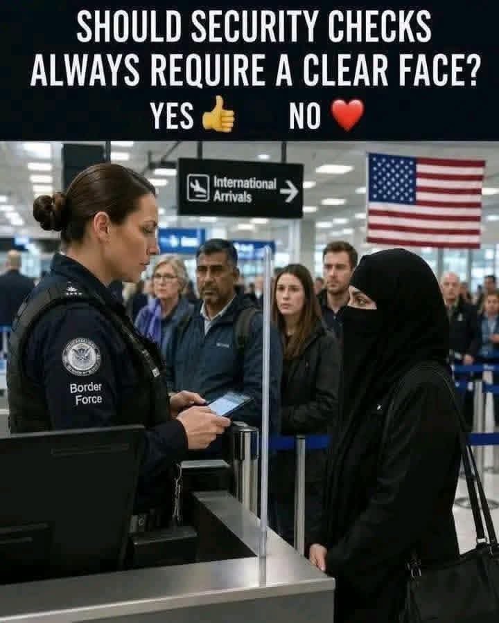 realMrpoolRV's tweet photo. Important Question at International Arrivals:
Should security always require a clear face for ID check?

YES 👍  /  NO ❤️ https://t.co/f9IU8CIDRA