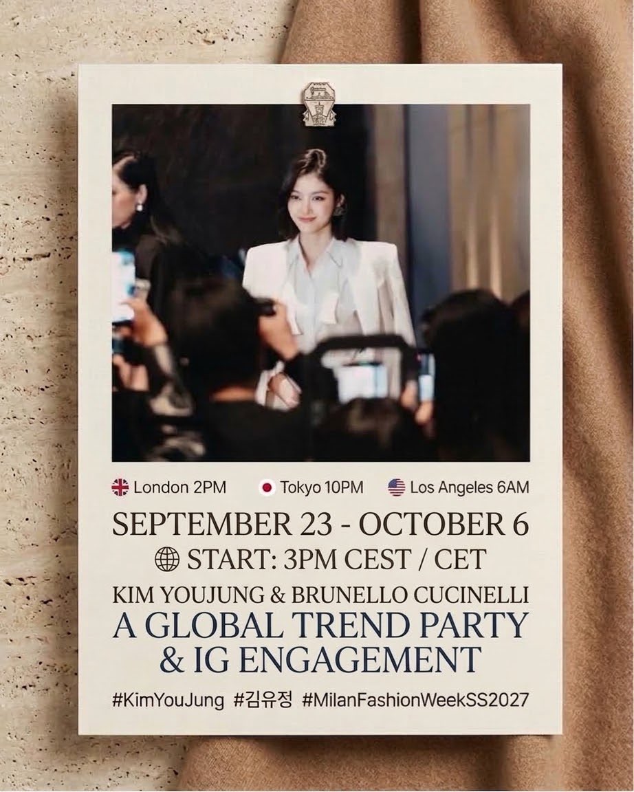 dough_nut_love's tweet photo. 📣📣📣 To all Sosuke-Stars ~

Trend Party begins at 3PM CET, September 23. We will give a signal to start the Trend Party so please prepare your drafts too!

We look forward to engaging with you! 💕

Updated Tagline & Hashtags:

KIM YOUJUNG & BRUNELLO CUCINELLI
#KimYouJung #KimYooJung #김유정 #MilanFashionWeekSS2027