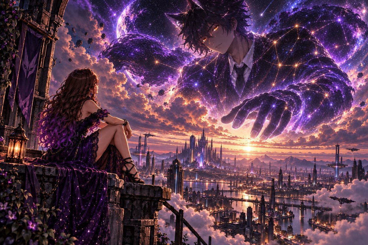 Zacarek44's tweet photo. Another prompt? This one can take TWO references! Wowie! As always it will be below! 💜 

Heads up, this one OCCASIONALLY turns the second reference into an animal of sorts. It looks really cool still, I'll put a couple examples below as well. https://t.co/TGj9x052Wl