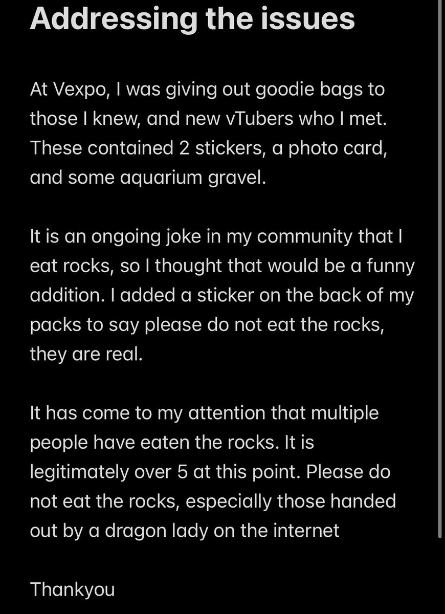 Nichiiexe's tweet photo. Addressing the issues that have come up from VExpo. https://t.co/9ughHUYN3W