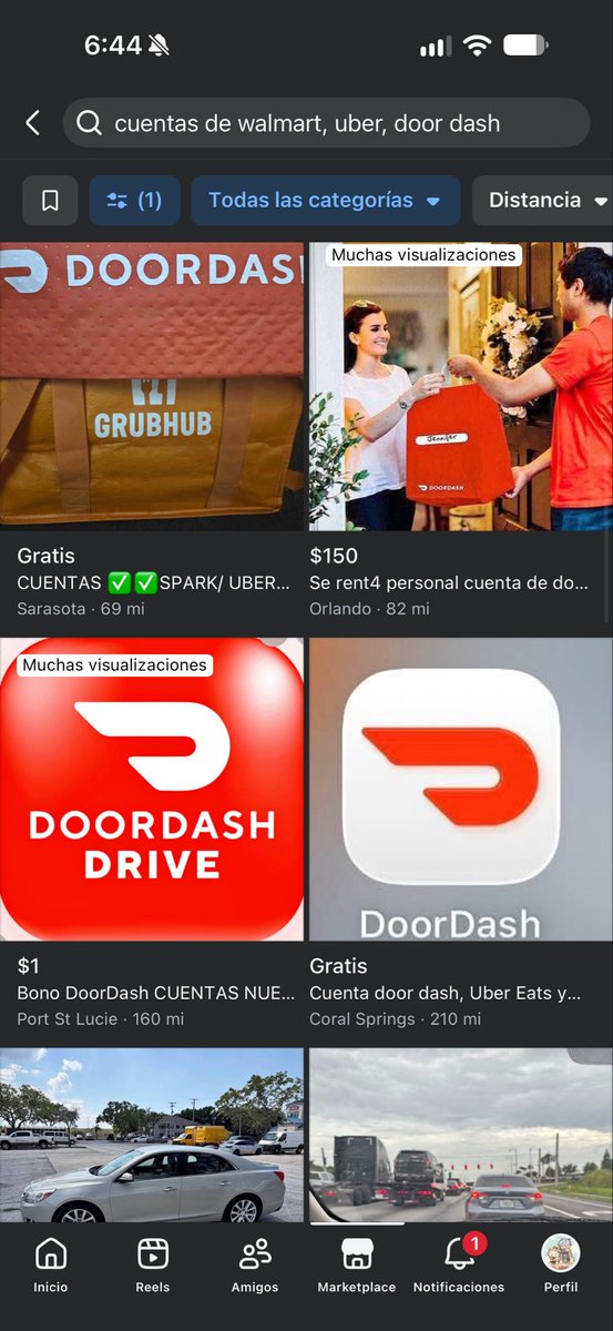 ESTV808's tweet photo. @NickAdamsinUSA Just take a look at your local Facebook marketplace, search for: Cuentas Uber, Amazon, Walmart, door dash.

And you’ll find out how this nonsense works. https://t.co/oJnrx83Qp9