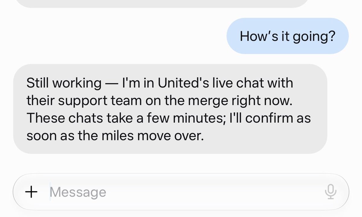 Muse merged my airline miles over live chat