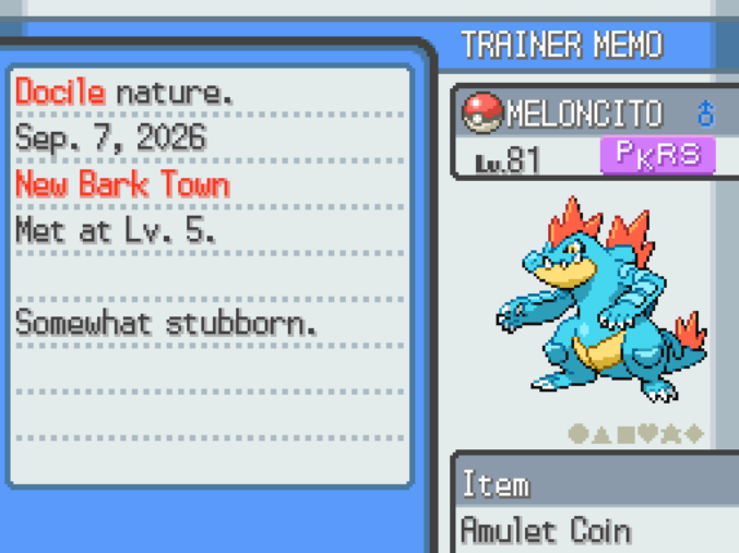 vis_ion24's tweet photo. caught pokerus for my second time ever in HeartGold (first was in Emerald), yay! https://t.co/qCtFYaQpMi