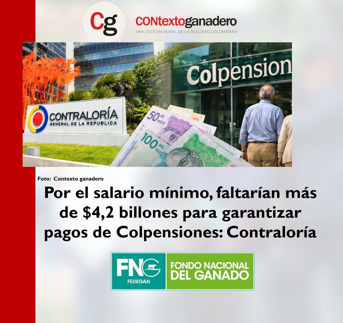 ValenciaPl54142's tweet photo. La diferencia entre el aumento del salario mínimo y los cálculos iniciales del Gobierno generó un desbalance económico que pone en riesgo recursos para el pago de las mesadas pensionales.   https://t.co/HgrH2lEl5P
@jflafaurie @fedegan @contganadero https://t.co/mebouCdhbd