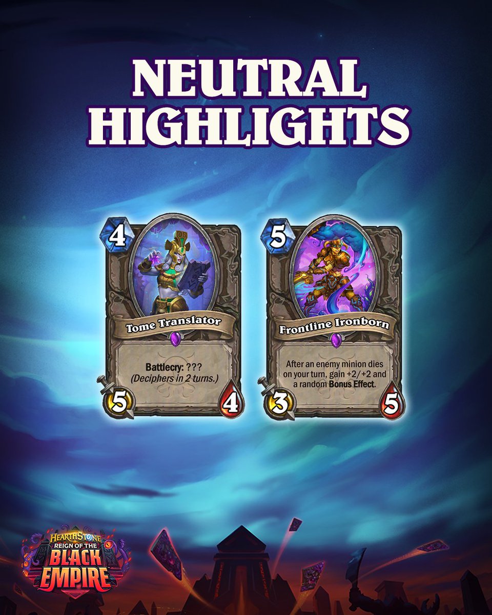 PlayHearthstone's tweet photo. 🧙‍♂️ Mage is slingin' spells and assembling their way to victory with these new cards!

Tune in to our stream tomorrow to see what Paladin is bringing to the table. https://t.co/gwZxGaTVkk
