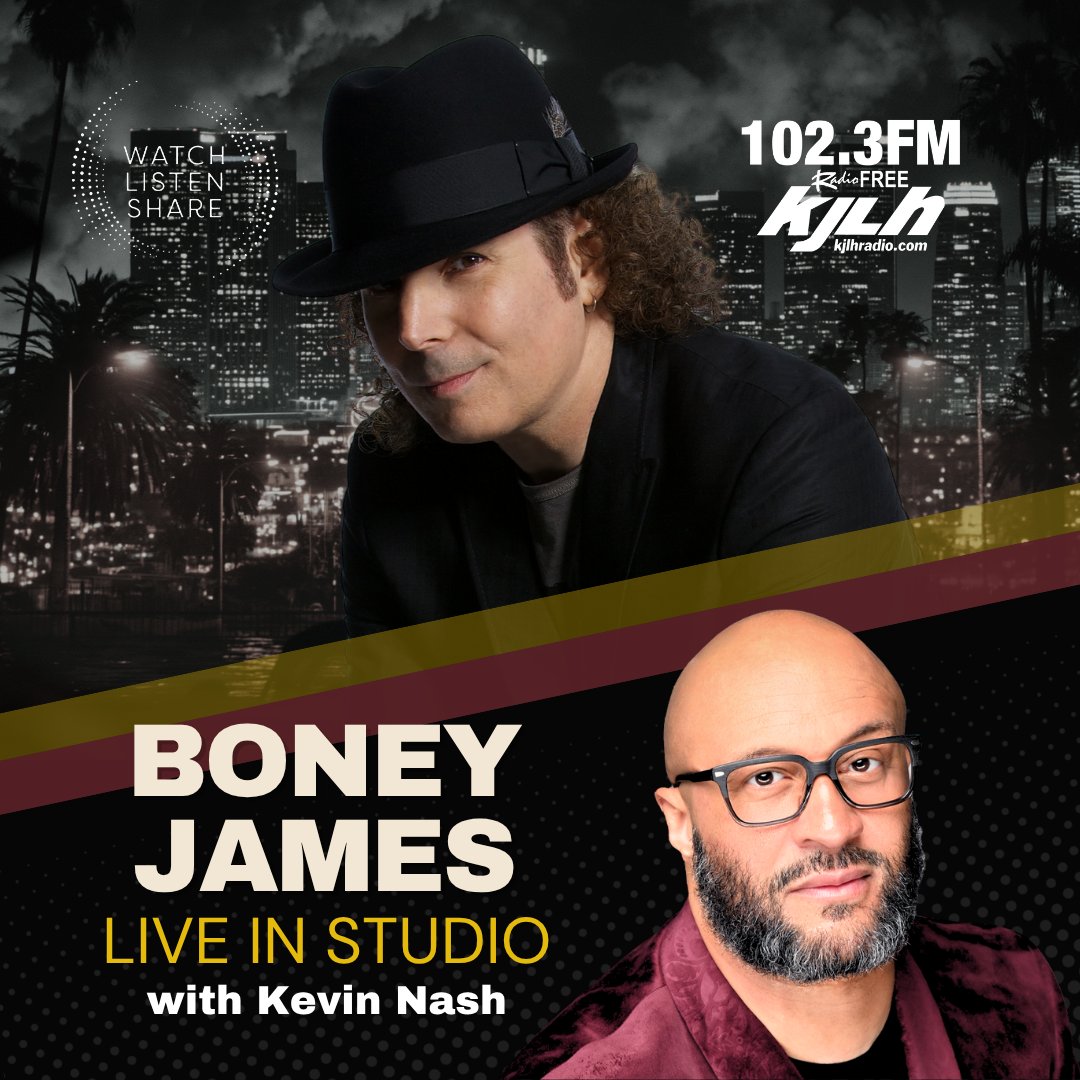 RadioFreeKJLH's tweet photo. Boney James is stopping by the studio to hang with Kevin Nash — LIVE 9/23 at 7:15pm. 

Don't miss it!

#KJLHRadioFree #KevinNash #BoneyJames https://t.co/07GdCBIr5L