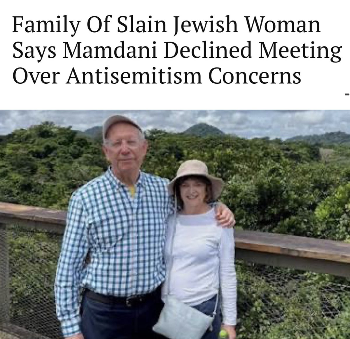 trishaposner's tweet photo. A 71-year-old Jewish woman is dead in Queens.

Cara Trager was a Conservative Jew who visited Israel 11 times and flew there in 2024 to sit with hostage families. She and her husband were walking home from a kosher Israeli restaurant on Memorial Day when a driver allegedly tore through a red light at 75 mph.

The same driver had already been caught on video vandalizing a kosher bagel shop flying Israeli flags.

Her family asked @NYCMayor Mamdani to meet them about the antisemitism tearing through his city.

He declined.

This is what “never again” looks like when the mayor won’t even sit down with the family of a slain Jewish woman.