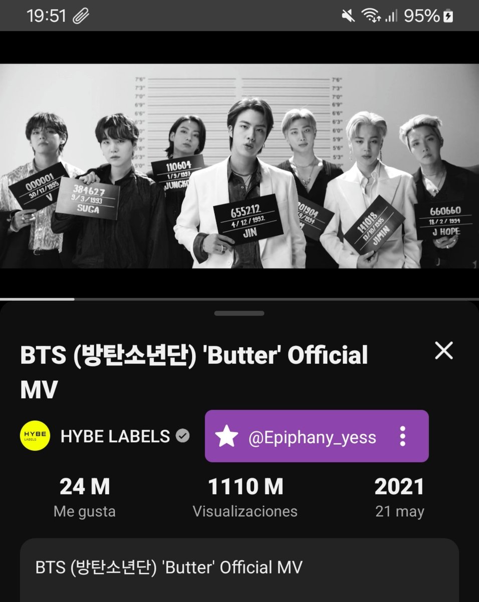 epiphany_yess's tweet photo. Y0UTUB£: #BTS #방탄소년단
• "Boy With Luv" MV (Ft. Halsey) alcanzo 1,960,000,000M+ de vist@s en Y0utub£.
• "Butter" MV alcanzo 1,110,000,000M+ de vist@s en Y0utub£.
#BoyWithLuv #BTS_Butter @BTS_twt https://t.co/iok9njNbI0