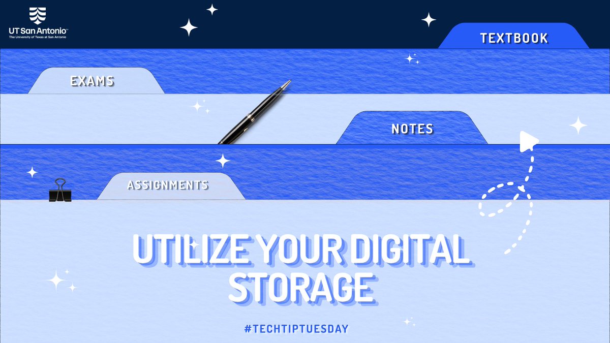 ETS_UTSA's tweet photo. Keep up with storage management, 'Runners! As the semester continues, assignments, notes, and research materials can quickly add up. Don’t let digital clutter get the best of you. Manage your storage and tackle the semester stress-free! #TechSolutions #TechCafé #TechTipTuesday https://t.co/uVikKM7EZn