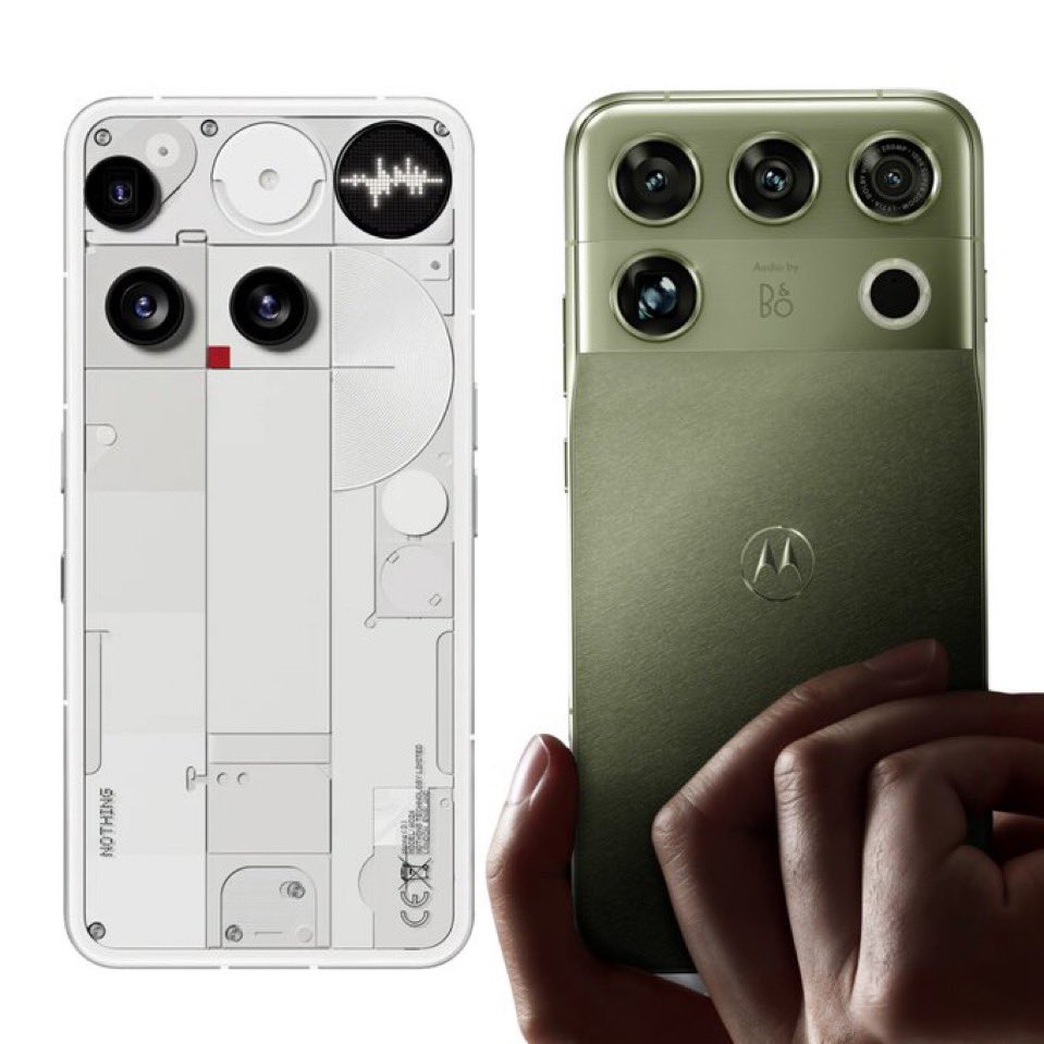 yuvinfo's tweet photo. Nothing Phone (3) 🤝 Motorola Signature 27

Two completely different design approaches. 👀

Which one stands out to you more? 🔥 https://t.co/6NN0Fo0l9g