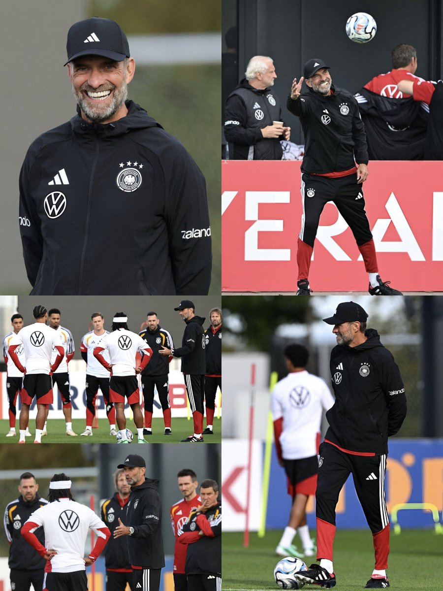 idextratime's tweet photo. 📸 Momen Jurgen Klopp memimpin sesi latihan perdananya bersama skuad timnas Jerman. 🇩🇪

The New One. 😁 https://t.co/6u9AwjJlYg