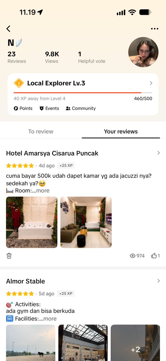 saphelune_'s tweet photo. gimana caranya bisa dapet uang dari tiktok dengan cara posting doang?
gimana caranya biar fitur tiktok go nya muncul?

- min 1k (dengan syarat harus aktif posting pake tag lokasi, karna percuma kalo ga aktif posting terus folls nya di 1k tetep gaakan muncul fiturnya setauku)
- rajin posting tag lokasi
- kasih review tempat yg udah kalian datengin (kaya foto di slide ke 2)
- kalian bisa ikutin semua task misi kalo kalian sanggup (foto slide ke 3&4)

tapi aku jarang jalan2, GO JALAN JALAN, mau uang tapi gaada usaha? gabisa. 

aku pun ga tiap hari jalan2, emang kebetulan dari dulu seneng hunting cafe yg estetik, jadi aku upload stok yg ada di galeri

contoh konten yg aku upload ini ya guys (slide 1)