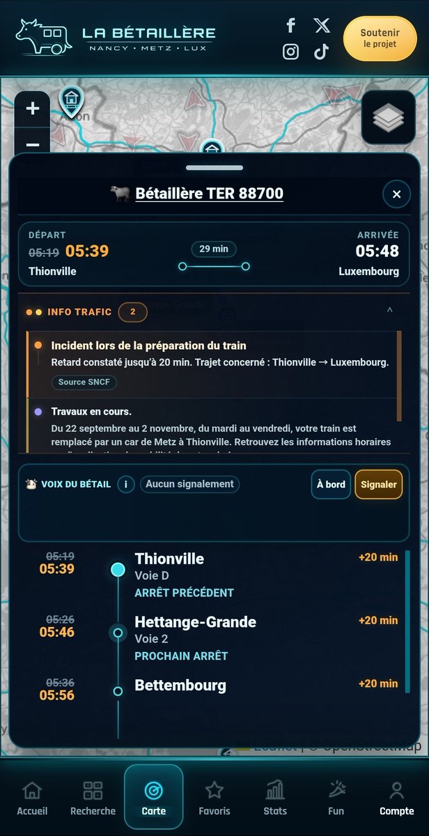 BERNancyMetzLux's tweet photo. 🎺🐄 INFO TRAFIC
Il semblerait qu'il y ait un problème avec le premier train depuis Thionville #TER88700 .
Des infos ℹ️ ?
Puisse le sort vous être favorable 🐂 https://t.co/5HCmfOeRxG