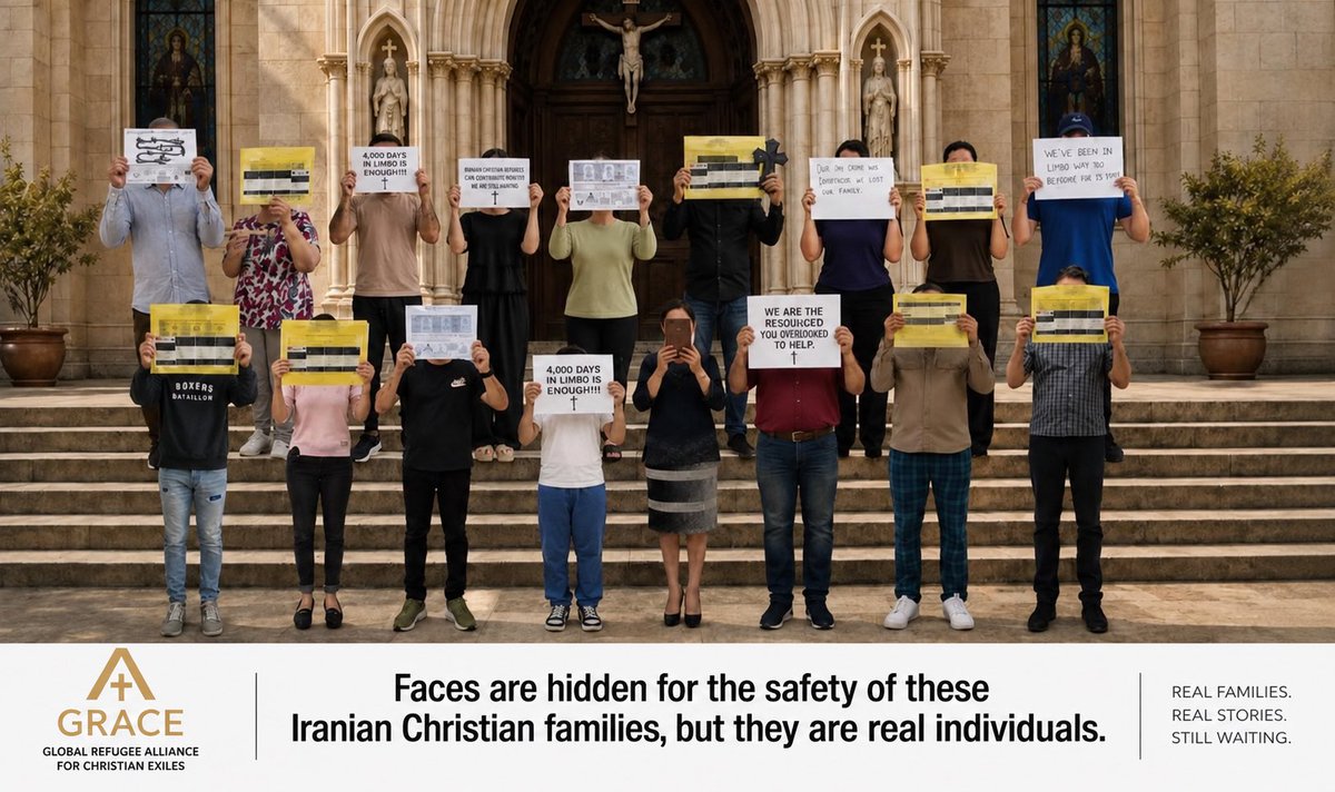 GRACERefug's tweet photo. @hrw Human rights belong to all. 7 persecuted Iranian Christian refugee families are stranded for 11 yrs in U.S. deadlock after passing security vetting. Hear their voice! 🕊️

✍️ Petition: https://t.co/B6wcVntThG https://t.co/JQHJuQpHil