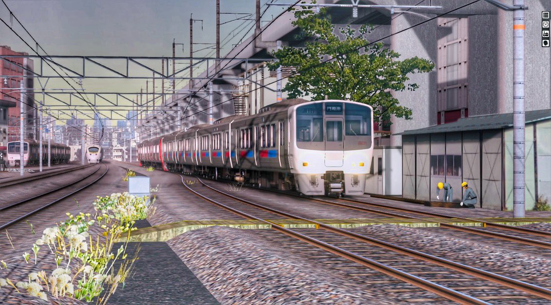 N_Railsim's tweet photo. 竹下駅風 part3
811系＋813系 普通列車
 #NのSS後悔所 #Railsim #811系  #813系 https://t.co/3Yj909kuW2