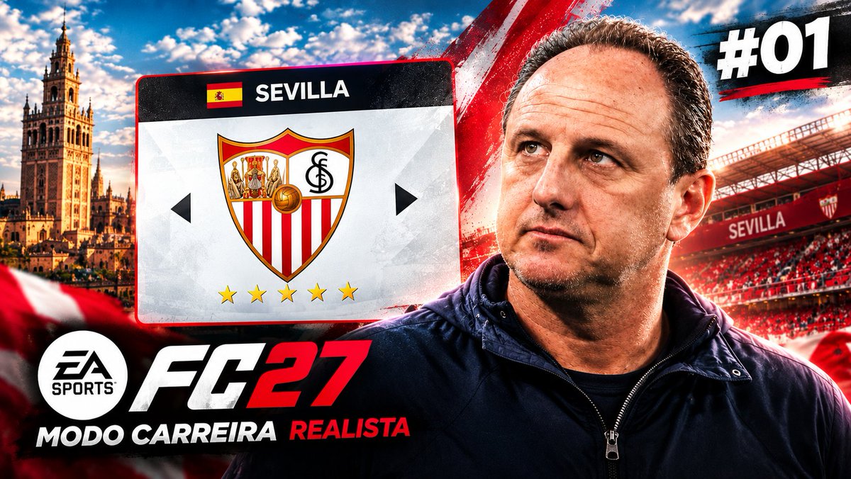 Diogokhalifa09's tweet photo. SEVILLA: O ÚLTIMO RECOMEÇO 🇪🇸🔴⚪

Rogério Ceni chega à Espanha com uma missão: reconstruir o Sevilla, recuperar sua identidade e levar o clube novamente ao topo. Acompanhe toda essa jornada no Modo Carreira do FC 27! 🎮🔥

https://t.co/HlGtZuXNt8 https://t.co/LenFfSCDsD
