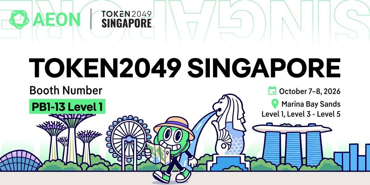 AEON_Community's tweet photo. AEON is bringing the heat and #AIPayments to the #TOKEN2049 Singapore. 🤖⚡

As AI agents become increasingly autonomous, they need programmable financial rails to transact natively. From agent-to-agent (A2A) interactions to executing complex digital workflows, AEON provides the underlying infrastructure that allows AI to navigate global value networks and settle transactions in real-time.

Come by the AEON booth to talk tech, swap ideas, and see the native settlement layer where the entire AI economy actually happens.

Are you ready for the autonomous economy? Drop a ⚡ in the comments if we’ll see you there!

$AEON