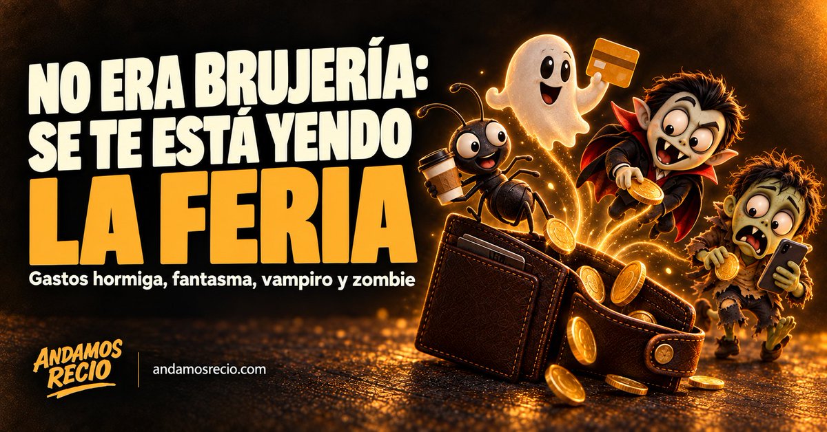 andamosrecio's tweet photo. No era brujería: así se te está yendo la feria
Eran suscripciones olvidadas, antojos en automático y deudas que siguen estrenando contigo. Ponles nombre a tus gastos hormiga, fantasma, vampiro y zombie, y haz un pequeño exorcismo financiero. 
https://t.co/3ROl6i8mdB https://t.co/220QDj5ZTI