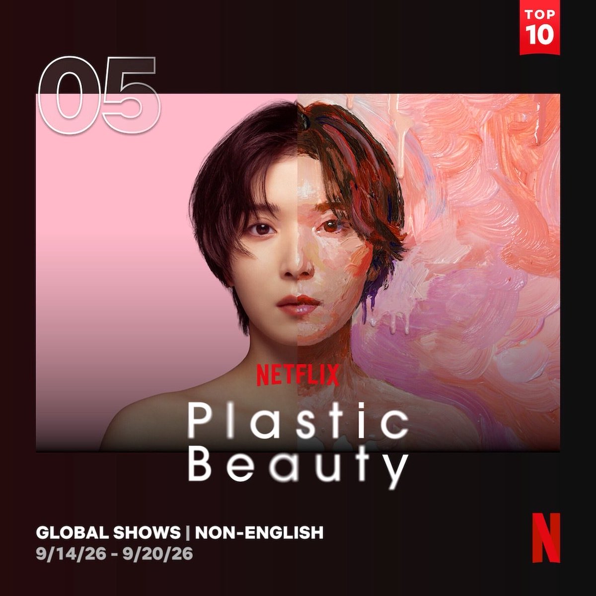 Yuki_Saito's tweet photo. Netflix ウィークリーランキング
『#ダウンタイム』　

日本　1位
世界　5位　（非英語）

“グローバルだからこそ、ローカル″を目指しました。日本の今を描いた物語が、世界の人に届いている。

見てくれた皆さまに感謝です！
皆さまの熱量でダウンタイムが、世界へ羽ばたいてる🦋　

#PlasticBeauty https://t.co/TklOS0coe3