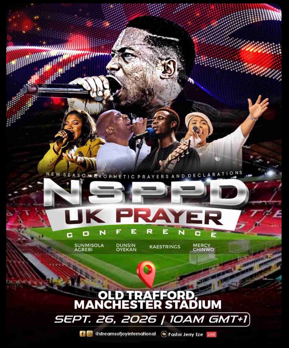 footballwithray's tweet photo. 🚨 I AM SAYING THIS WITH MY FULL CHEST. GOD HAS REMEMBERED MANCHESTER UNITED🙏🏽

Do you know Pastor Jerry Eze? Do you know EL-ROI? Now tell me, do you really think a prayer conference happening at Old Trafford is just a coincidence? I think not . The glory days are coming back to the Theatre of Dreams.

After the international break, everybody should fear our return! Every curse, setback and limitation holding this club back is breaking forever. we are moving into our angelic era(RED ANGELS). Every football demon that has troubling this club is being sent on permanent international break. The fire and prayers that will erupt will transform old trafford into the theatre of miracles . 

This is our season of Restoration , Glory and Dominance. Thank you Jesus 

WHAT GOD CANNOT DO DOES NOT EXIST📌🔥🙏🏽❤️