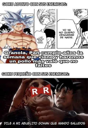 Simp_de_trixie's tweet photo. @Lu_NinoLover777 los que dicen que Goku no mata es porque se skipearon la serie o la vieron por tiktok xD

Si, Goku fue buena persona y hasta en la saga de Freezer perdono a Freezer y a los del escuadron ginyu (el que los mato fue Vegeta), pero fuera de eso Goku peleaba para ganar, de ahì el meme https://t.co/ir79g3oVdu