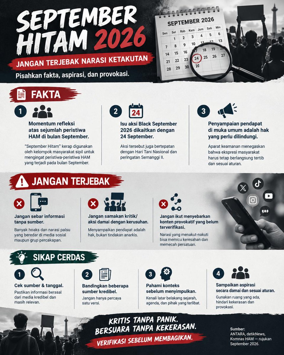 JintaKusuma's tweet photo. Waspada, jangan terjebak narasi ketakutan September Hitam, jangan sebar informasi tanpa sumber #SeptemberCeria https://t.co/aa31MA7s2D