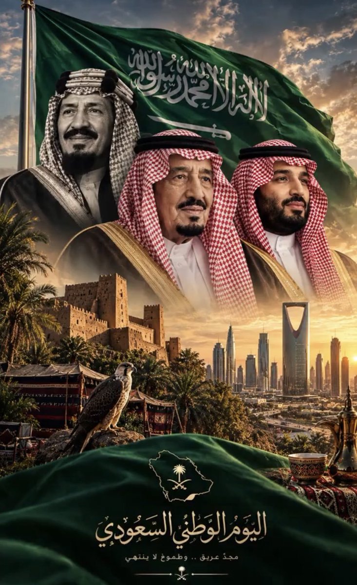 MohammadWazab's tweet photo. في اليوم الوطني السعودي، نستحضر بعين الوفاء مسيرة وطنٍ أرسى بنيانه على التوحيد، واجتمعت كلمته على وحدة الصف، ونَعِم أهله بنعمة الأمن والاستقرار؛ وهي نعمٌ جليلة تستوجب دوام الحمد لله وشكره.

وفي هذه المناسبة الوطنية، نستذكر جهود الآباء المؤسسين وتضحيات الرجال الذين بذلوا الغالي والنفيس في سبيل توحيد هذه البلاد، وإرساء دعائم كيانٍ أصبح نموذجًا في الأمن والاستقرار والتنمية.

رحم الله الملك المؤسس عبدالعزيز بن عبدالرحمن آل سعود، ورحم الله رجاله الأوفياء، وجزاهم عن وطنهم وأمتهم خير الجزاء.

ونسأل الله أن يحفظ خادم الحرمين الشريفين وسمو ولي عهده الأمين، ويوفقهما ويسددهما، ويمدهما بعونه وتوفيقه لما فيه خير الوطن والمواطن، وأن يديم على المملكة العربية السعودية أمنها ووحدتها وعزتها وازدهارها.

دام الوطن شامخًا بعقيدته، عزيزًا بوحدته، ماضيًا بعزيمة أبنائه نحو مستقبلٍ أكثر ازدهارًا.

🇸🇦
#اليوم_الوطني_السعودي_96