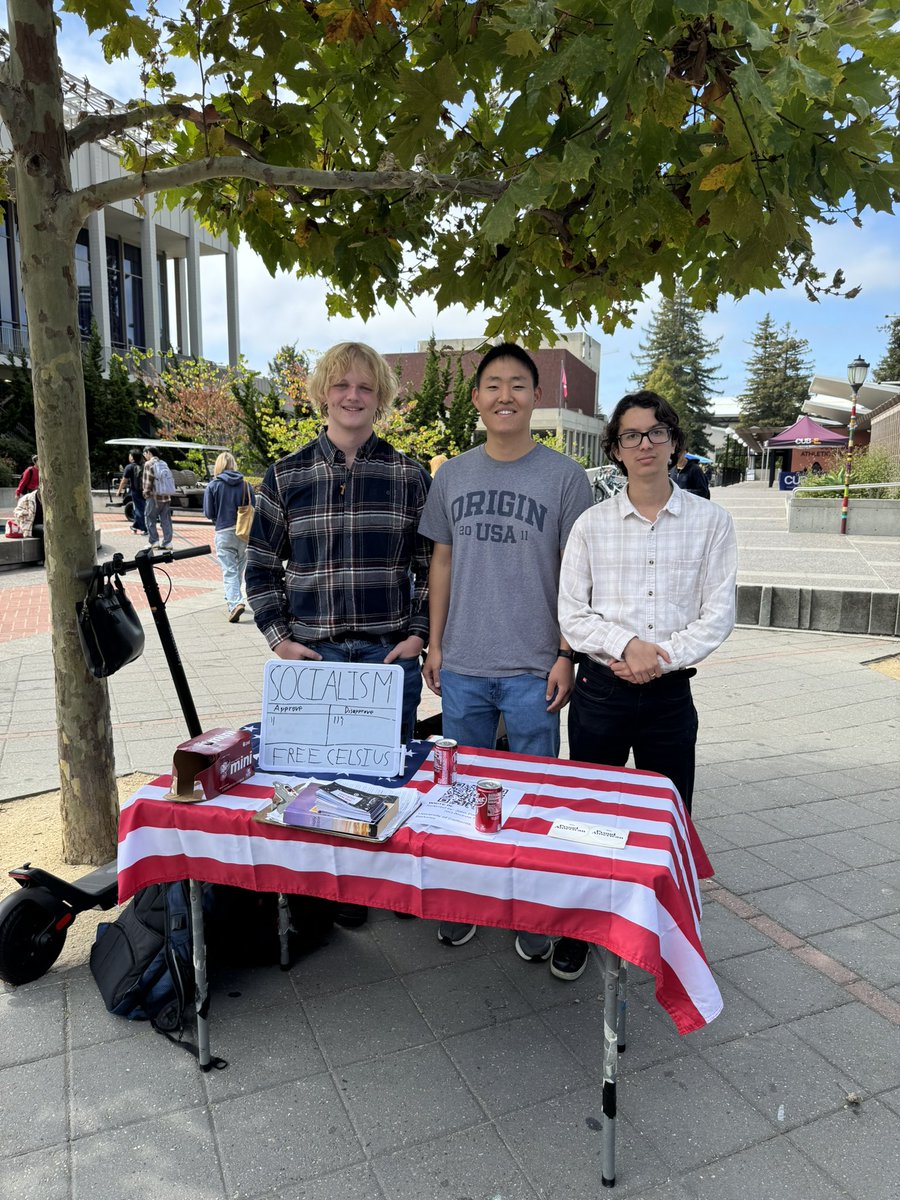 johnpaulleon27's tweet photo. Today, TPUSA Berkeley tabled and asked students if they approve or disapprove of socialism. I fear the results are expected but nonetheless concerning. https://t.co/3P9d6M8Ff1