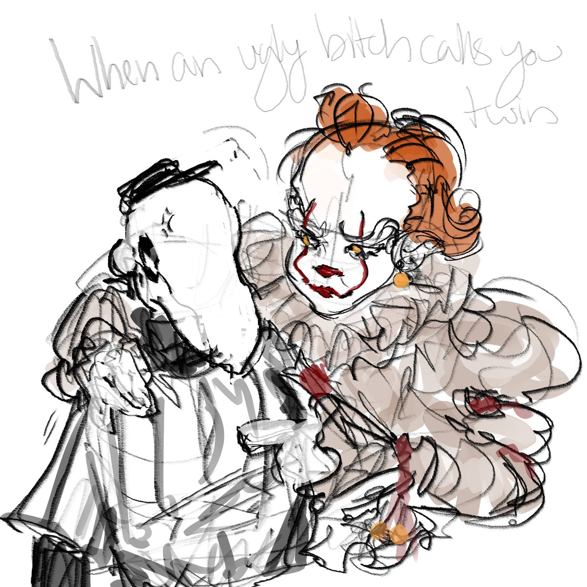 homicidal_lag's tweet photo. When an ugly bitch calls you twin
#batterwise #pennywise #thebatter https://t.co/6Y9vqVGUu9