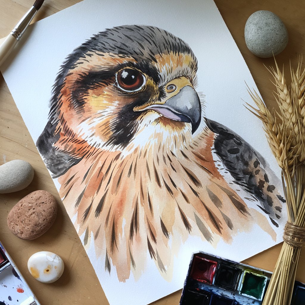 FarmeryARoss's tweet photo. A fierce falcon brought to life with watercolor mastery! 🦅🎨 #watercolor https://t.co/LhFDRRweJT