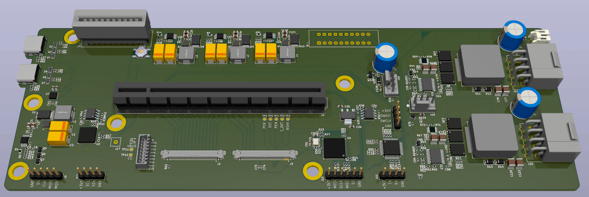 1nkfy's tweet photo. This is an open-source eGPU dock for the ROG Ally / ROG Flow.

300 parts. 334 nets. Fully viewable in the browser.

you can inspect the PCB in 3D, download the original KiCad files, or open it directly in HeyPCB and start modifying it with AI.

it’s one of 8,800+ open-source hardware designs now on Circuit World.

The idea is simple: hardware shouldn’t always start from a blank canvas. Find something close to what you want, understand it, fork it, change the PCB + mechanical design, then manufacture it.

https://t.co/zqUUI2qQq0
