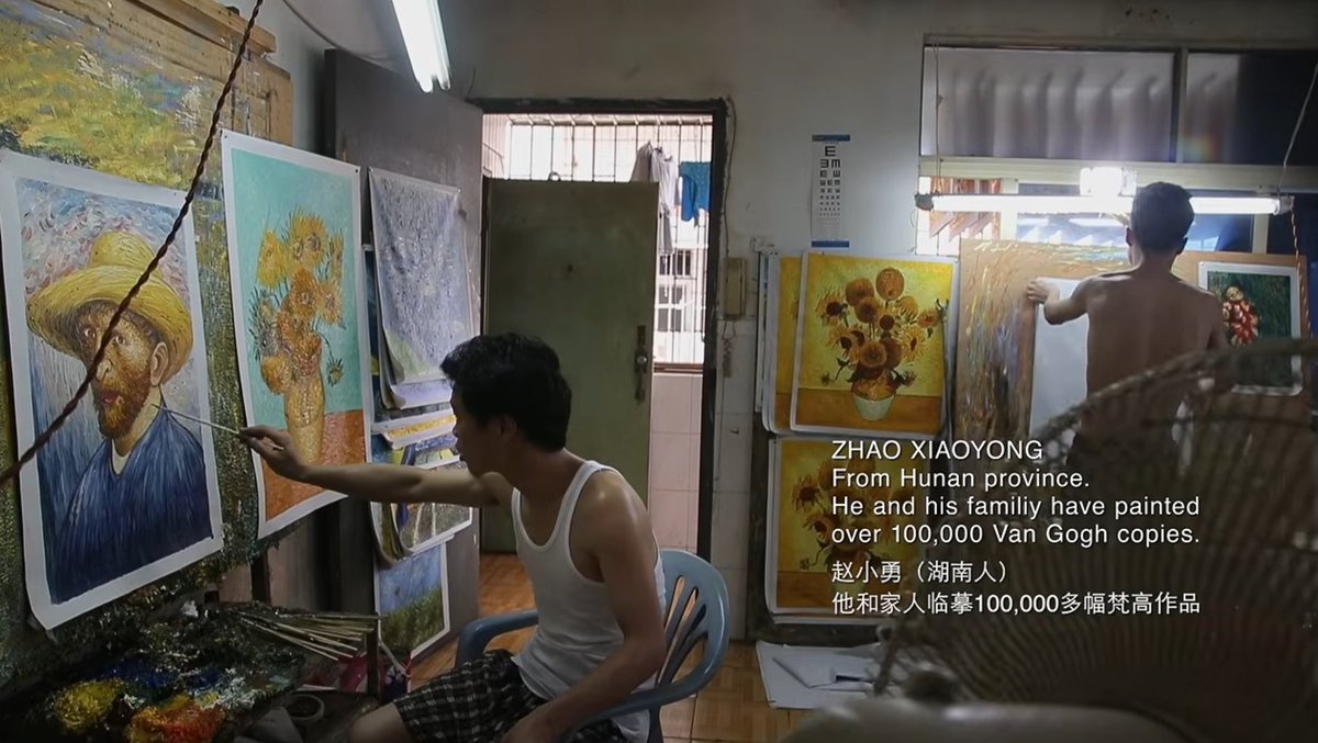 tao_te_chaching's tweet photo. i bought a painting at an HK nightmarket when i was 12 that, upon my learning about the true nature of its origins as an pseudo-industrially produced commodity, gained another layer of beauty. nowadays i think, "the artist has probably produced the same tree hundreds of times" https://t.co/OVDBI2uDqG